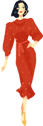 Woman in Red Polka Dress